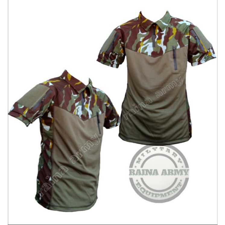 kaos bdu wangki kaos tactical t-shirt bdu jersey dryfit lengan pendek hijau hitam loreng brimob pelo