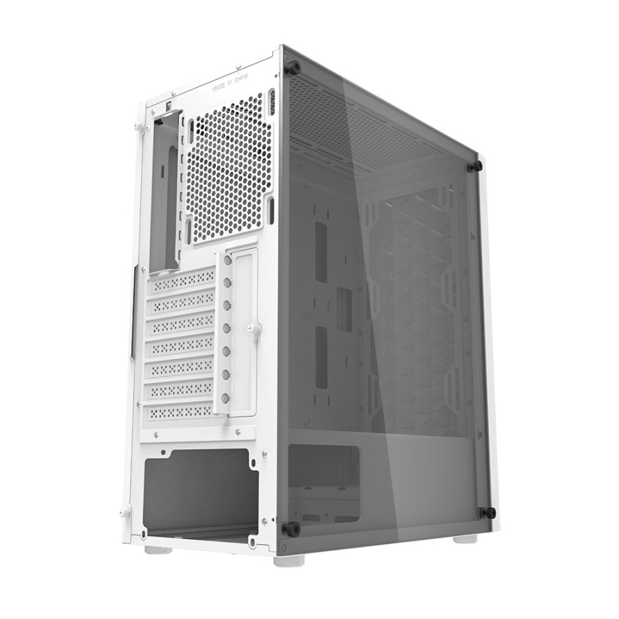 AIGO DARKFLASH DK351 + 4 Fan RGB (Black / White) ATX PC Case Casing