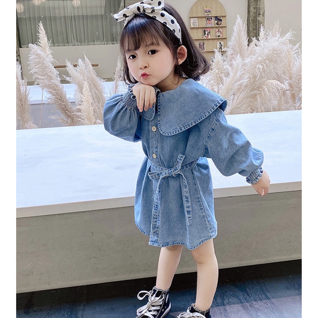 babyfit 2-6thn dress jeans SASSYANNE lengan panjang mini gaun anak perempuansc-0607r