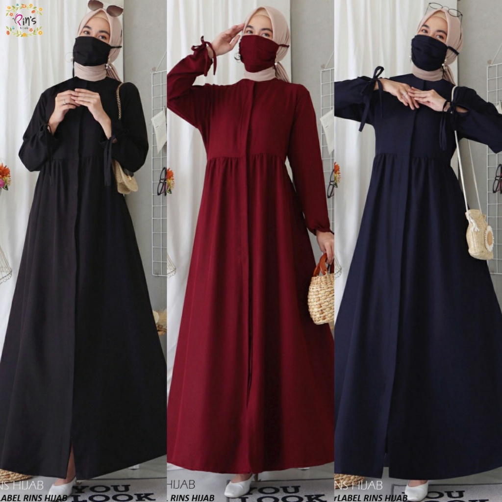 GAMIS/DRESS 2 IN 1 DENGAN LONG OUTER ~ BAHAN SHAKILA HQ ~ NEW GEA 2IN1 ORIGINAL RIN'S HIJAB
