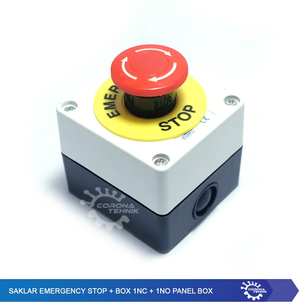 Saklar Emergency Stop + Box 1NC + 1NO Panel Box