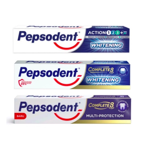 Pepsodent Complete 8 Actions Multi Protection 150gr Siwak Herbal Whitening 190gr