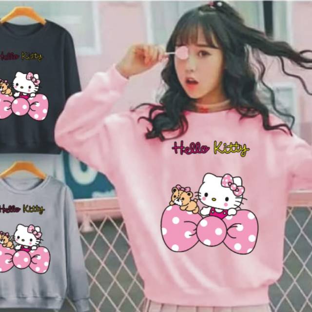 LEANA58 SWEATER WANITA HELLO KITTY PITA