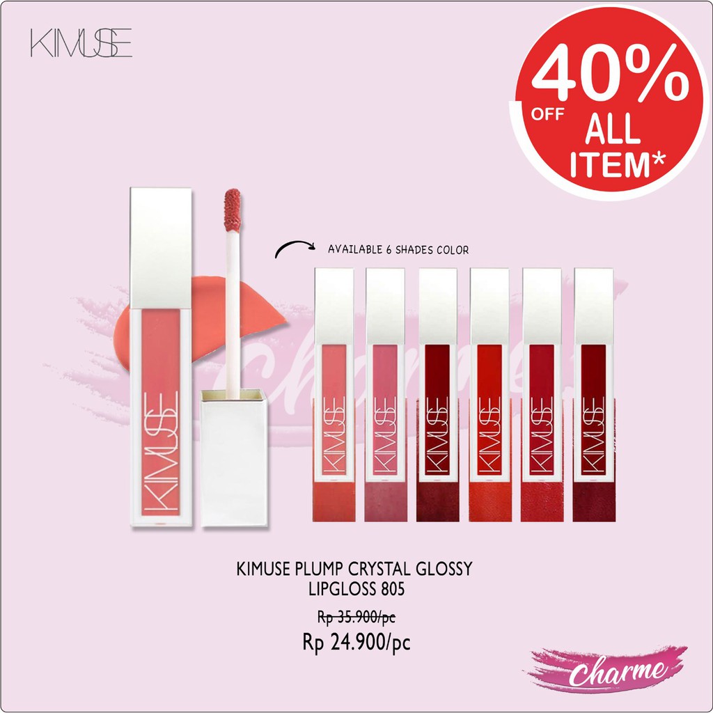 (READY &amp; ORI) Kimuse 6 Color Liquid Plump Crystal Glossy Lip Gloss 805