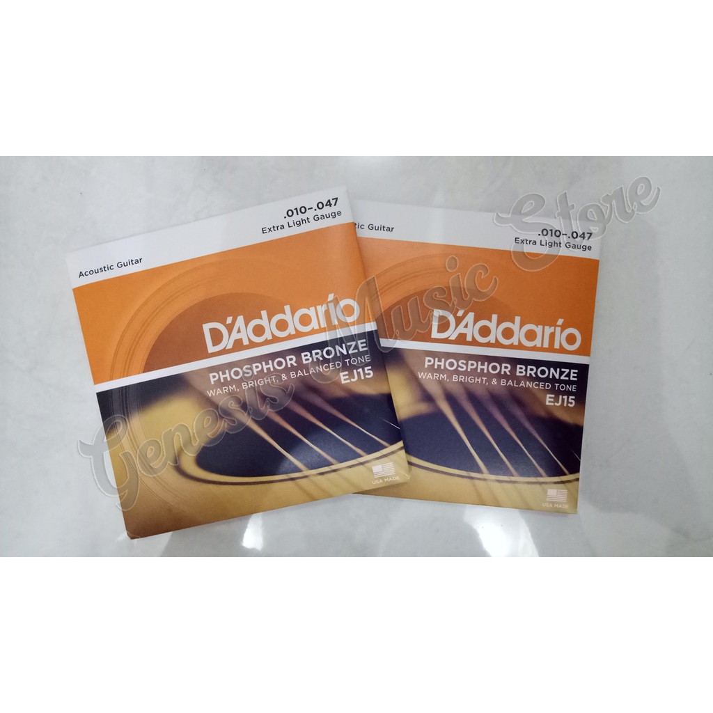 Senar Gitar D'Addario EJ15 Original / Senar Akustik D Addario EJ 15 Ori Ukuran 010