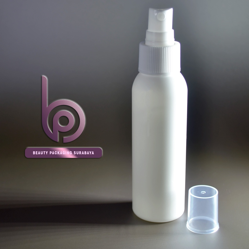 Botol Plastik PET 100ml BR Putih Tutup Spray