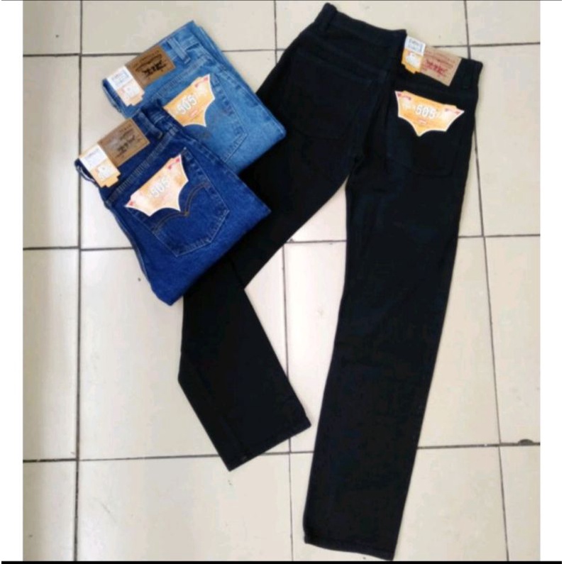 Celana Jeans Panjang Pria Standar Reguler Celana Panjang Jeans Basic Pria Celana Panjang Denim Pria Bahan Jeans Tebal