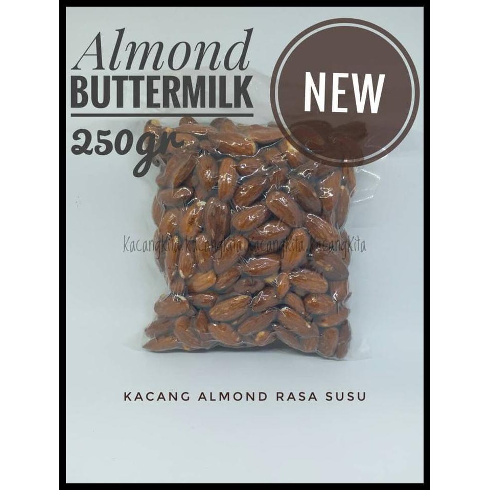 

6Q3L Almond Buttermilk / Kacang Almond Rasa Susu Tanpa Cangkang 250Gr W0Om