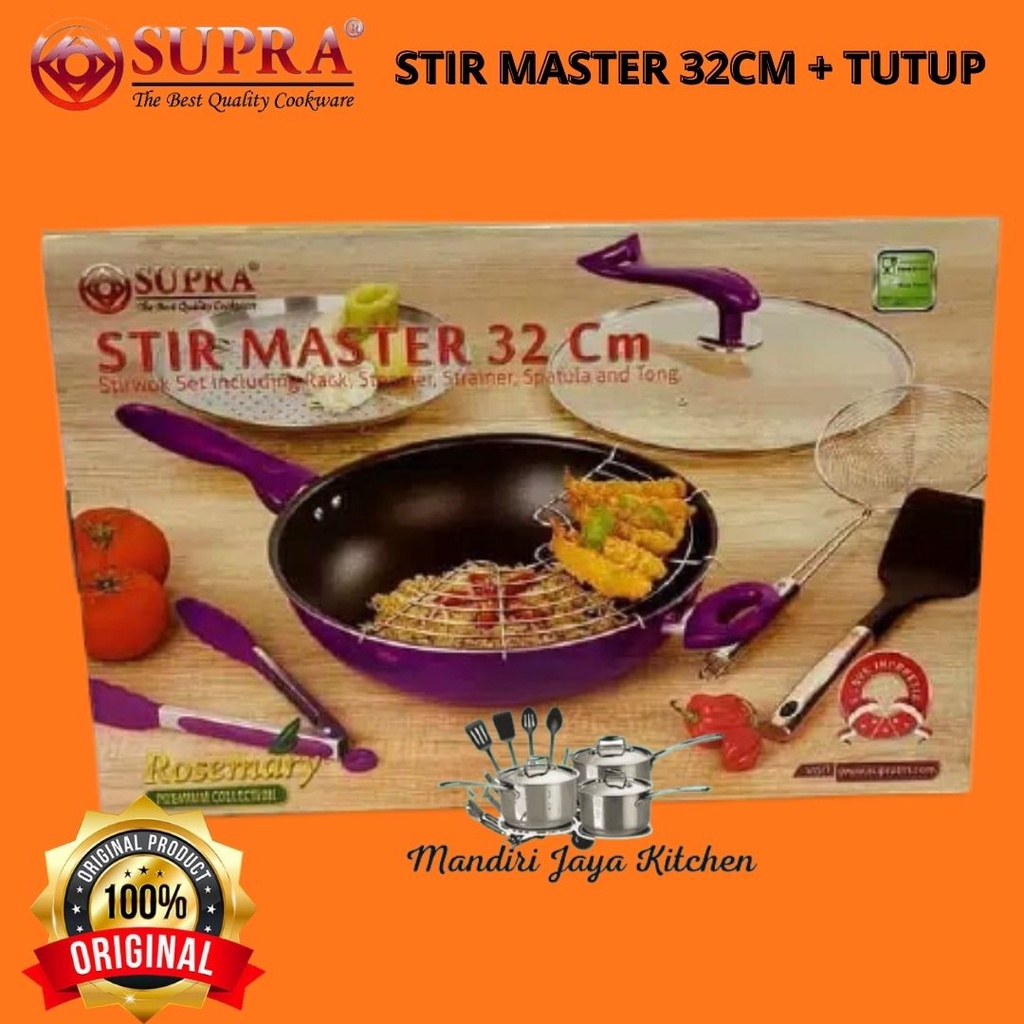 SUPRA Stir Master 32cm/Wajan Set Teflon SUPRA 32cm/Stirwok SUPRA 32cm