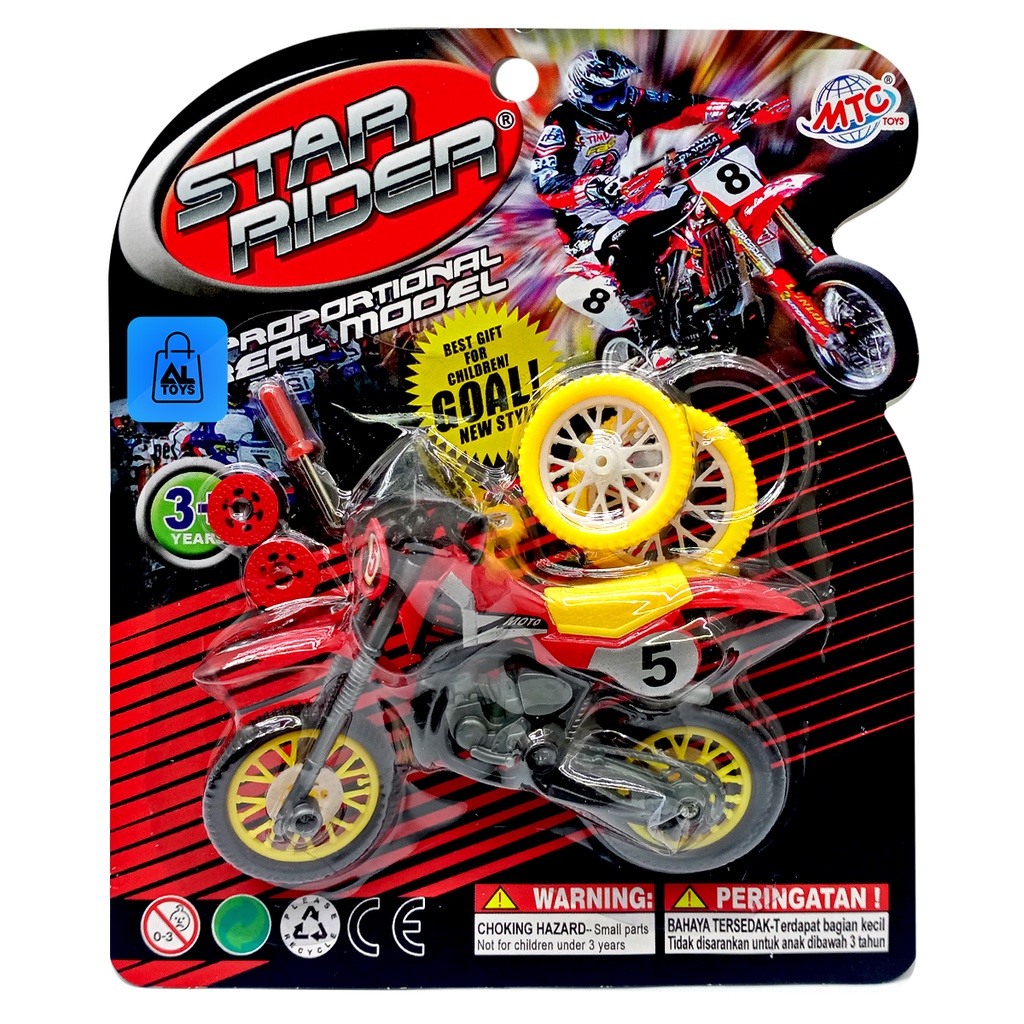 Mainan Miniatur Sepeda Lipat Motorcross Mainan Sepeda Motor Offroad Motor Trail