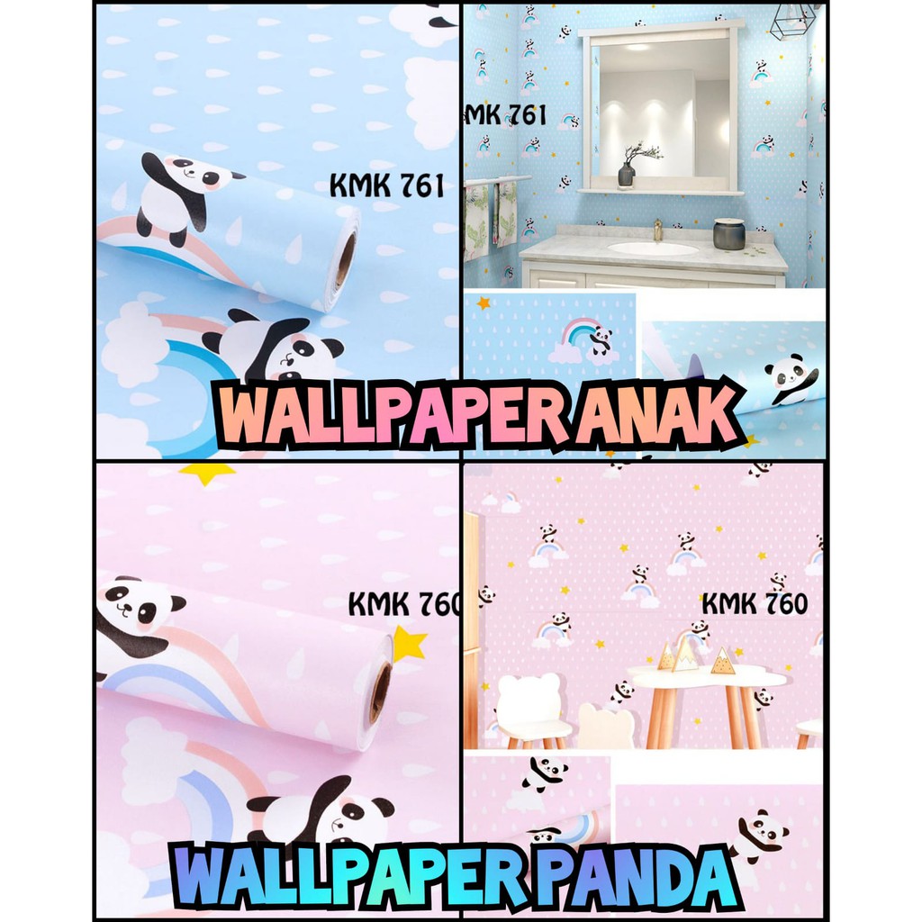 GM- WALLPAPER DINDING ANAK WALLPAPER PANDA WALLSTICKER PANDA WALLPAPER DINDING PANDA WALLSTIKER HEWA