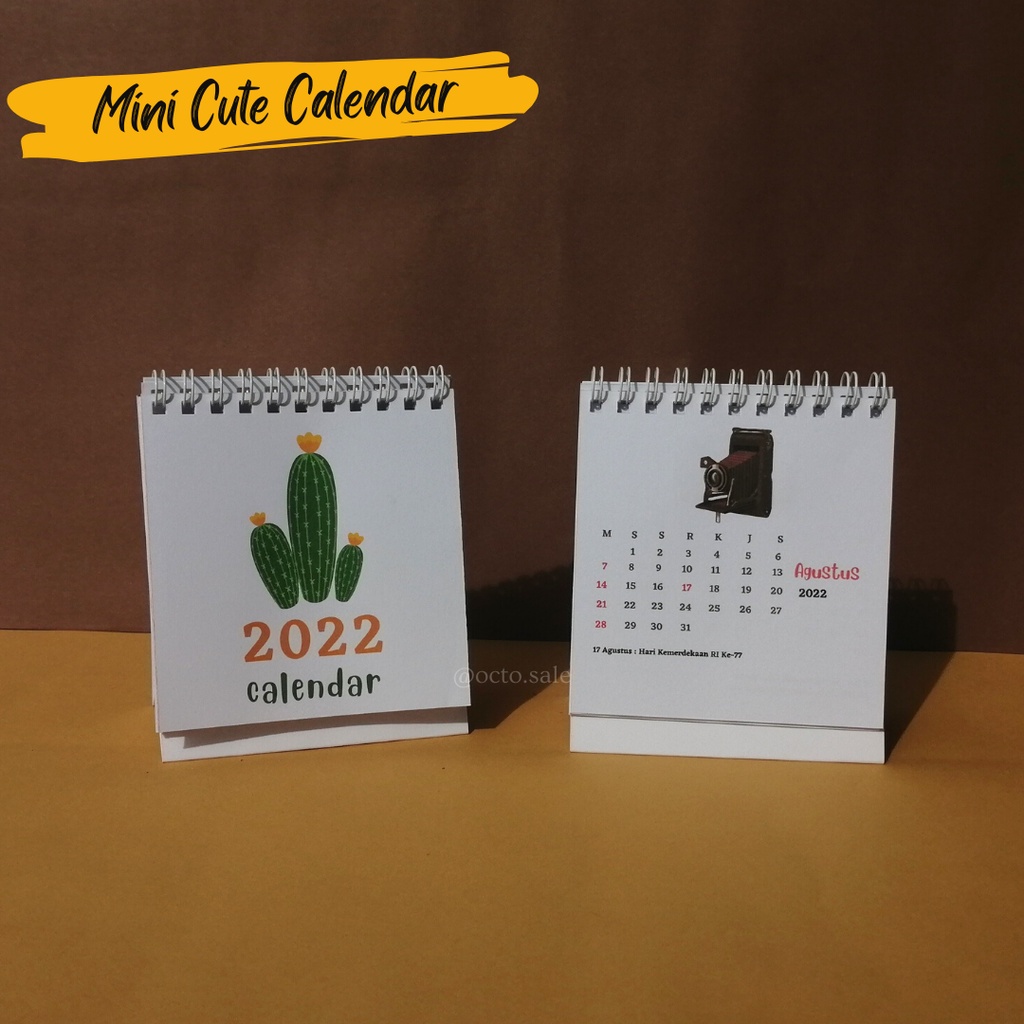 

Kalender Mini 2022 / Kalender Meja Mini / Mini 2022 Calendar / Kalender Kaktus Kamera Flaminggo Boba / Mini Cute Calendar