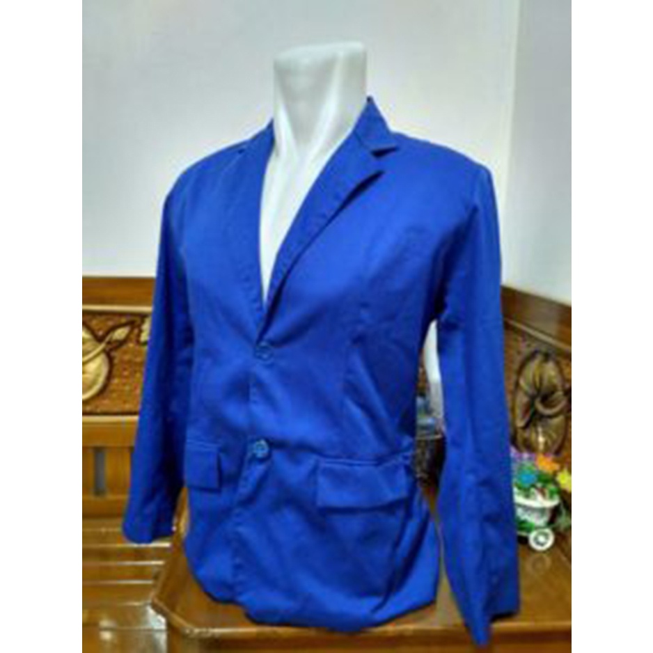 (BISA COD) Jas Polos biru benhur / Pria Blezer Korea Jaket Semijas Seragam Kantor Formal Almamater Wisuda Unisex Cowok Cewek