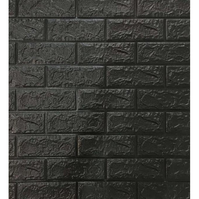 Wallpaper Walpaper Walpeper Dinding 3D Kamar Tidur Foam Murah 70 x 77 cm r Stiker Bata Putih 3MM-FOAM BATA HITAM 3 MM