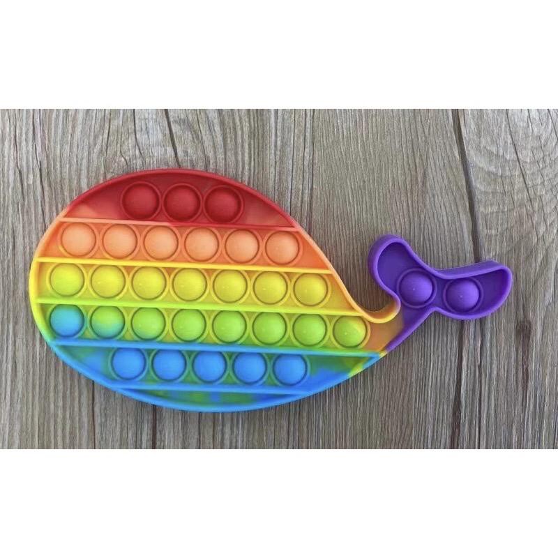 Pop It Rainbow Unicorn Fidget Toy Langka Murah Berkualitas Unik Mainan Edukasi Edukatif Free Gundu-ikan paus