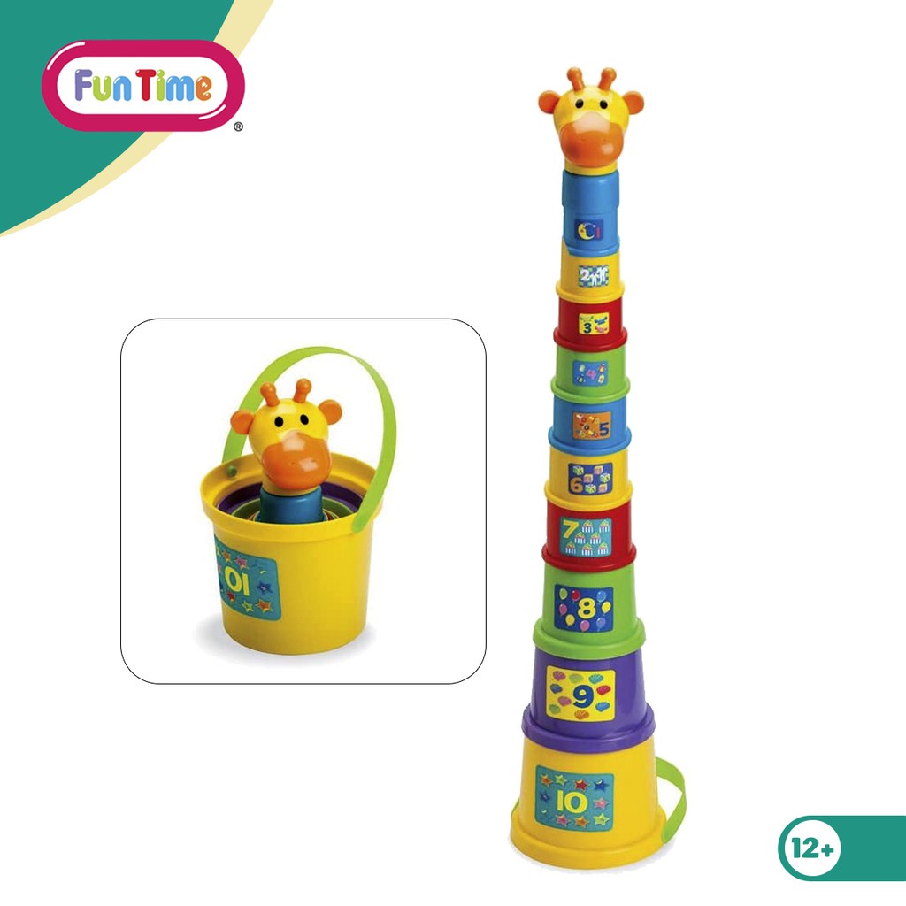 FUNTIME JERRY THE GIRAFFE JUMBO STACKING CUPS / MAINAN EDUKASI / F 536