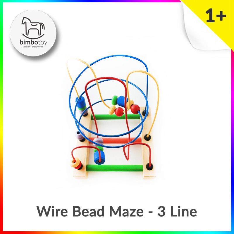 Bimbozone Wire Bead Maze 3 Lines Alur Kawat  Mainan  