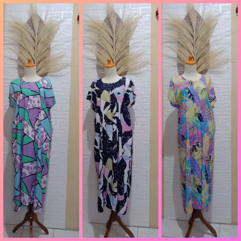 Daster long lurus saku