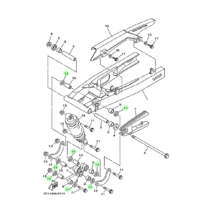 Seal Bosh Swing Arm Vixion 93106-17801 Yamaha Genuine Parts ORIGINAL Original original