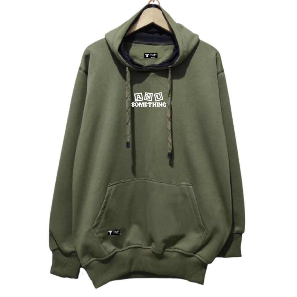 Switer Hude panjang Langan Sweater Aesthetic Hudi Warna Hijau Army List Anu Someting unisex Ful warna