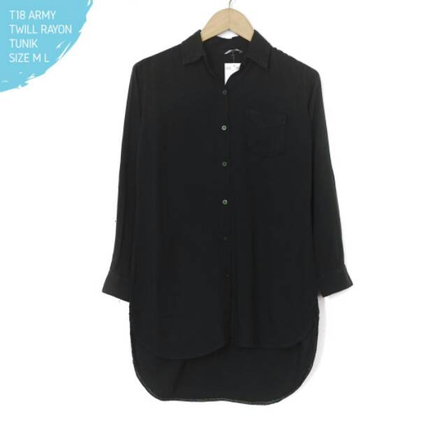 HnM kemeja Hitam wanita kerja import T8