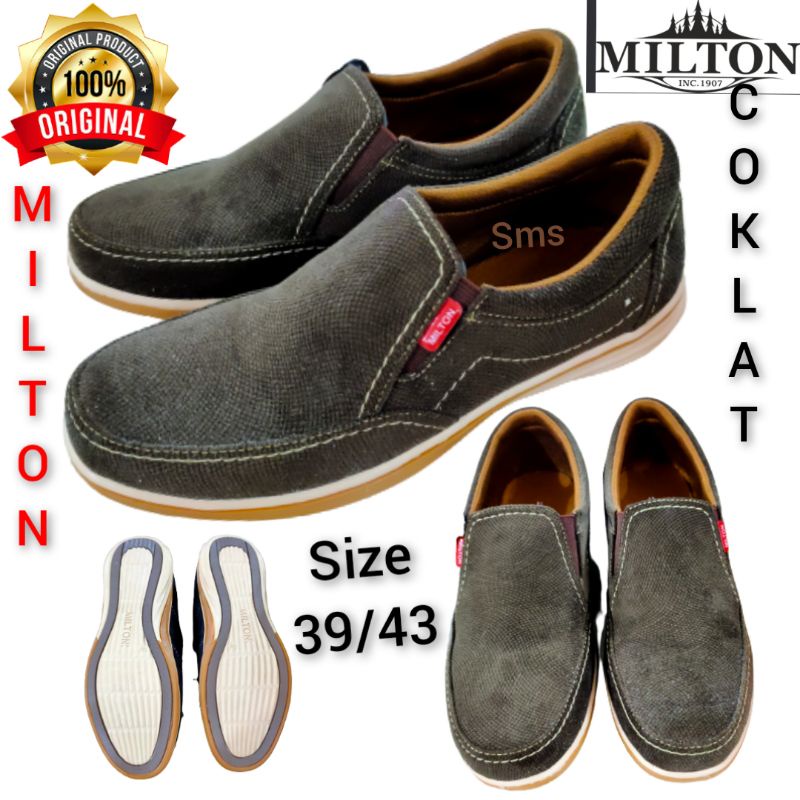 ORIGINAL/SEPATU MILTON SLIP ON/SEPATU PRIA/SEPATU SANTAI ORIGINAL MILTON