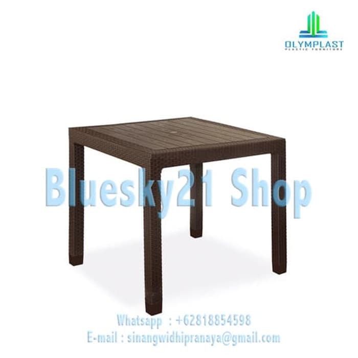 MEJA TAMU / MEJA MAKAN / MEJA MOTIF RATTAN MEJA PLASTIK ANYAMAN ROTAN OLYMPLAST - ODT RATTAN