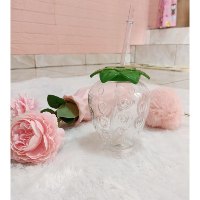 BOTOL MINUM STRAWBERRY TEMPAT MINUM UNIK-8