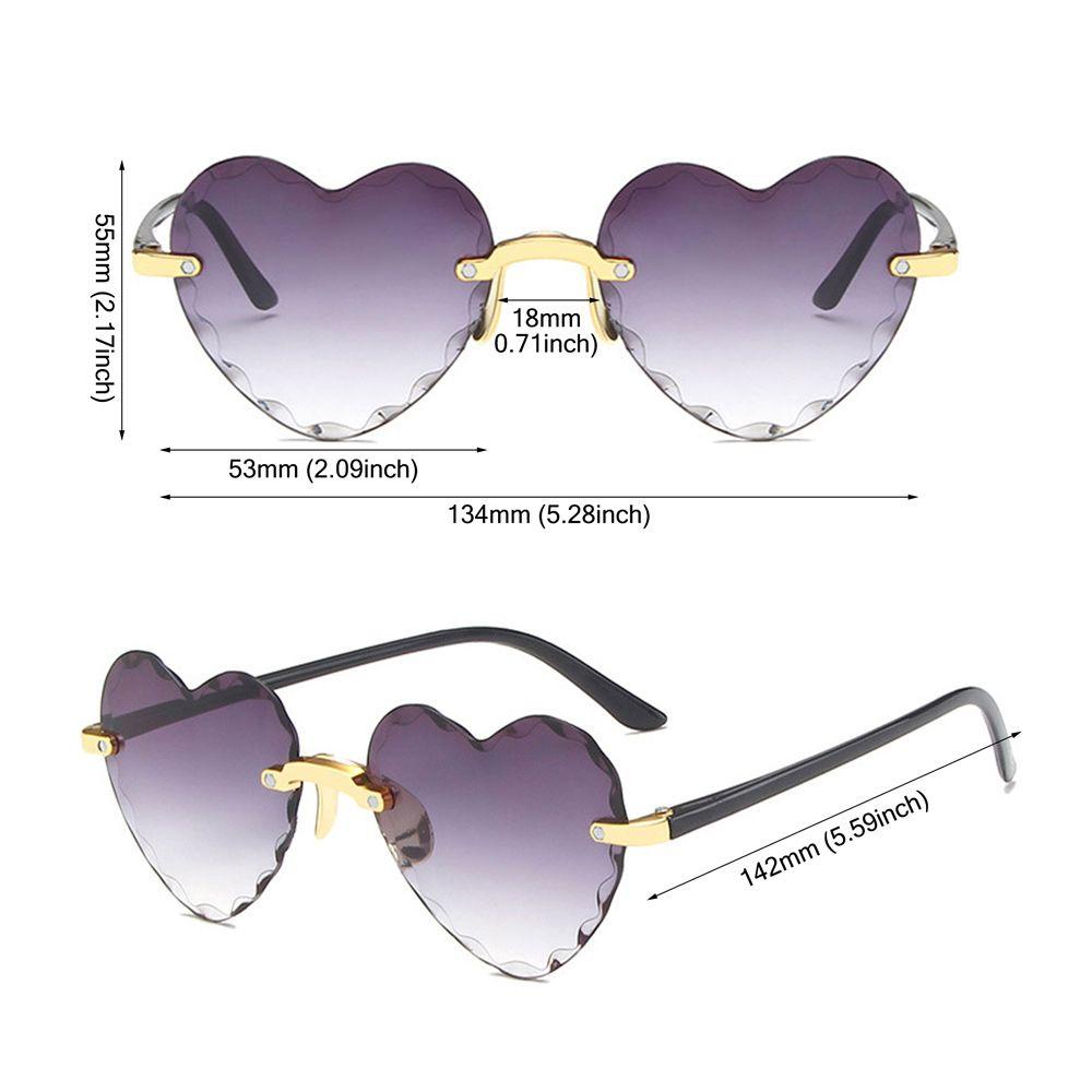 Lily Heart Sunglasses Cosplay Rimless Eyewear Love Heart Sunglasses