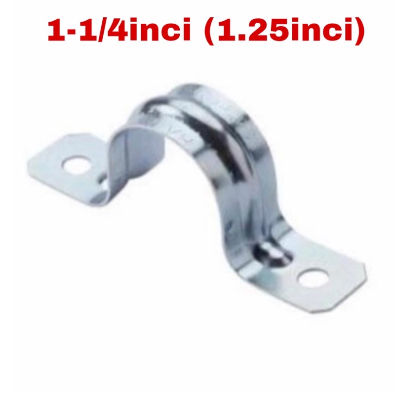 Klem pipa plat besi 1-1/4 inci Clamp iron U 1.25inci Klem kabel Klem wayar besar 11/4inchi u