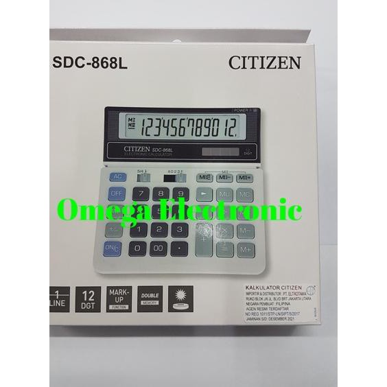 

(hub-770) ORIGINAL Citizen Calculator SDC-868L - Kalkulator Desktop Meja Kantor SDC 868L #
