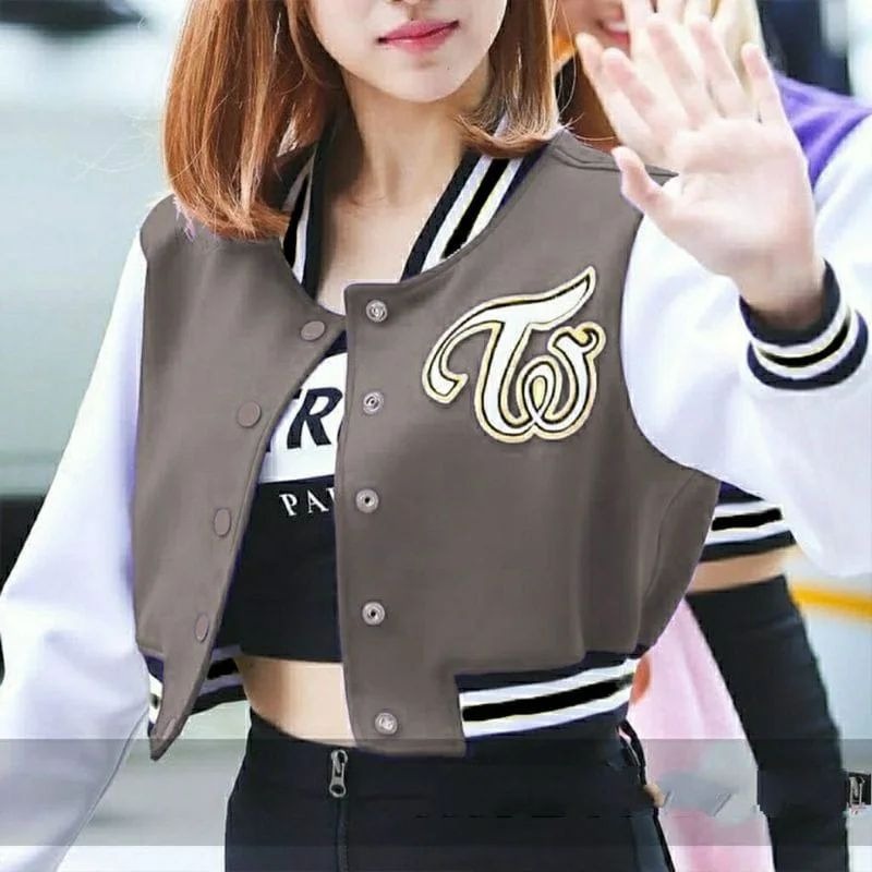 MVP - TW Jaket Crop Baseball - Crop Baseball Twice Wanita