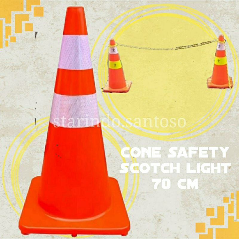 Traffic cone safety 70 75 cm full karet tiang pengaman penanda keamanan cumcum jalan