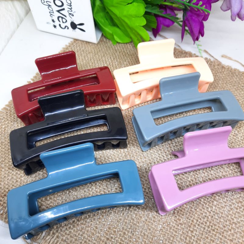 Jepit Rambut Isi 12pcs Jepit Motif Kotak 8cm