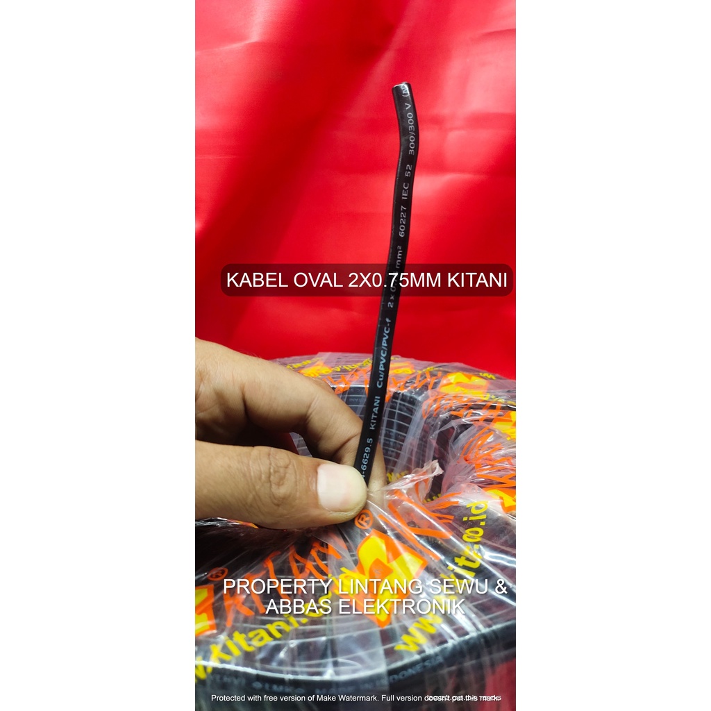 KABEL OVAL  2X0.75 OVAL 2 X 0.75 OVAL KITANI KABEL LISTRIK OVAL KABEL SPEAKER OVAL 2 X O.75 PER METER