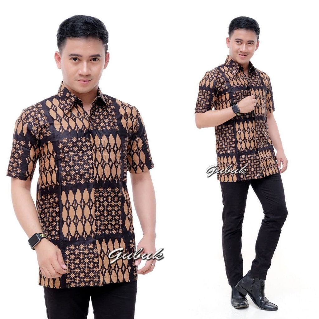 Pakaian Batik Formal Kasual Pria Keren Premium / Baju Batik Seragaman Resepsi Nikahan Pria Kekinian-B