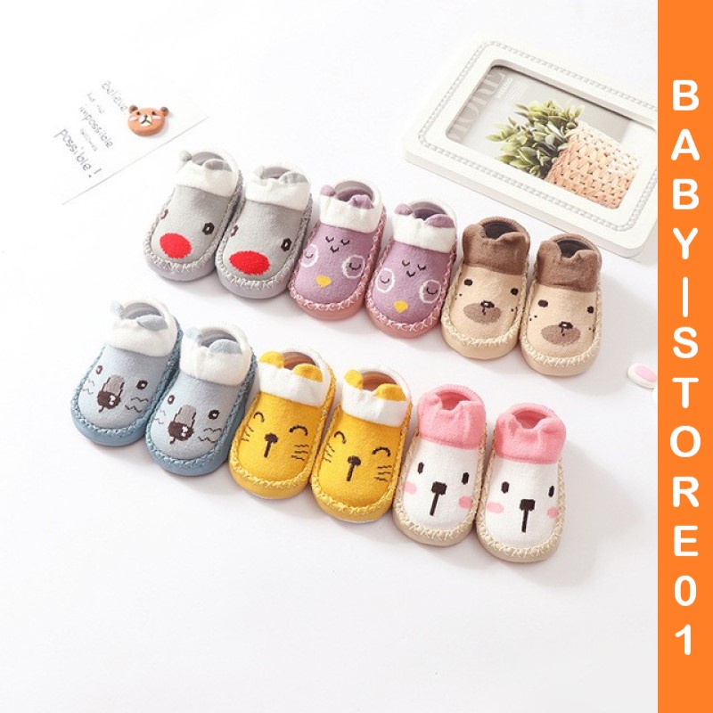 BABY STORE01 - KKF KAOS KAKI ANTI SLIP BAYI MOTIF KARAKTER HEWAN KOREA SEPATU BABY PREWALKER ANAK