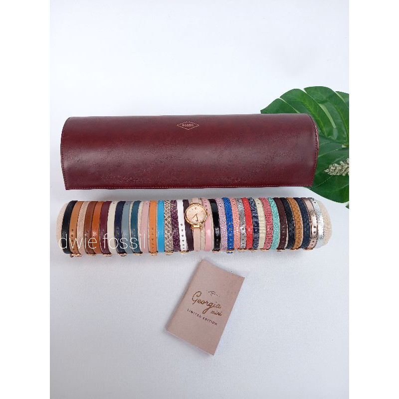 Jam FSL Georgia Mini Archival Series Leather Interchangeable Set Watch LE1063 Original