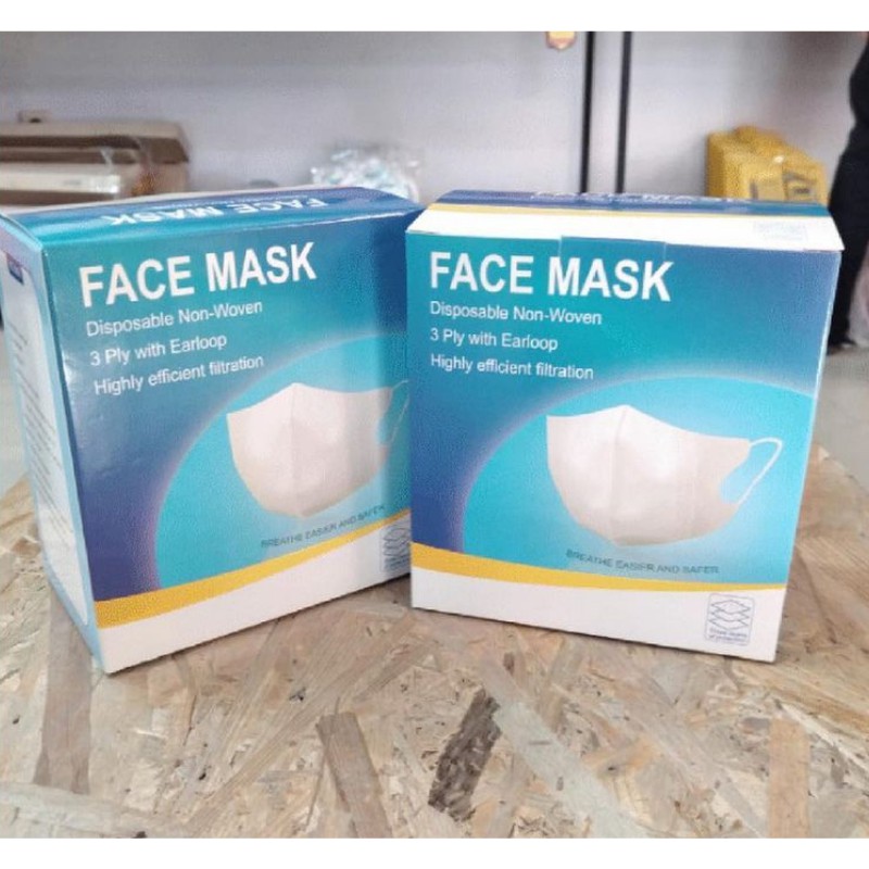 MASKER DUCKBILL EARLOOP DISPOSABLE FACE MASK 3PLY (50 pcs)