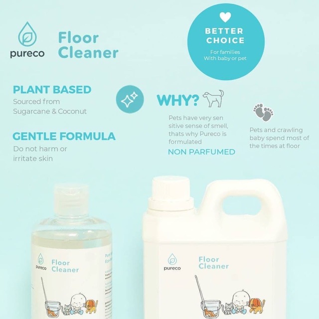 Pureco Floor Cleaner 500ml / 900ml - Pembersih Lantai Pureco