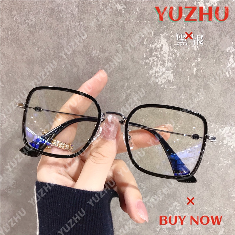 （YUZHU）COD Kacamata Anti Radiasi Wanita Korea Gaya Kaca Mata Oversize Square Anti Biru Light Eyeglasses