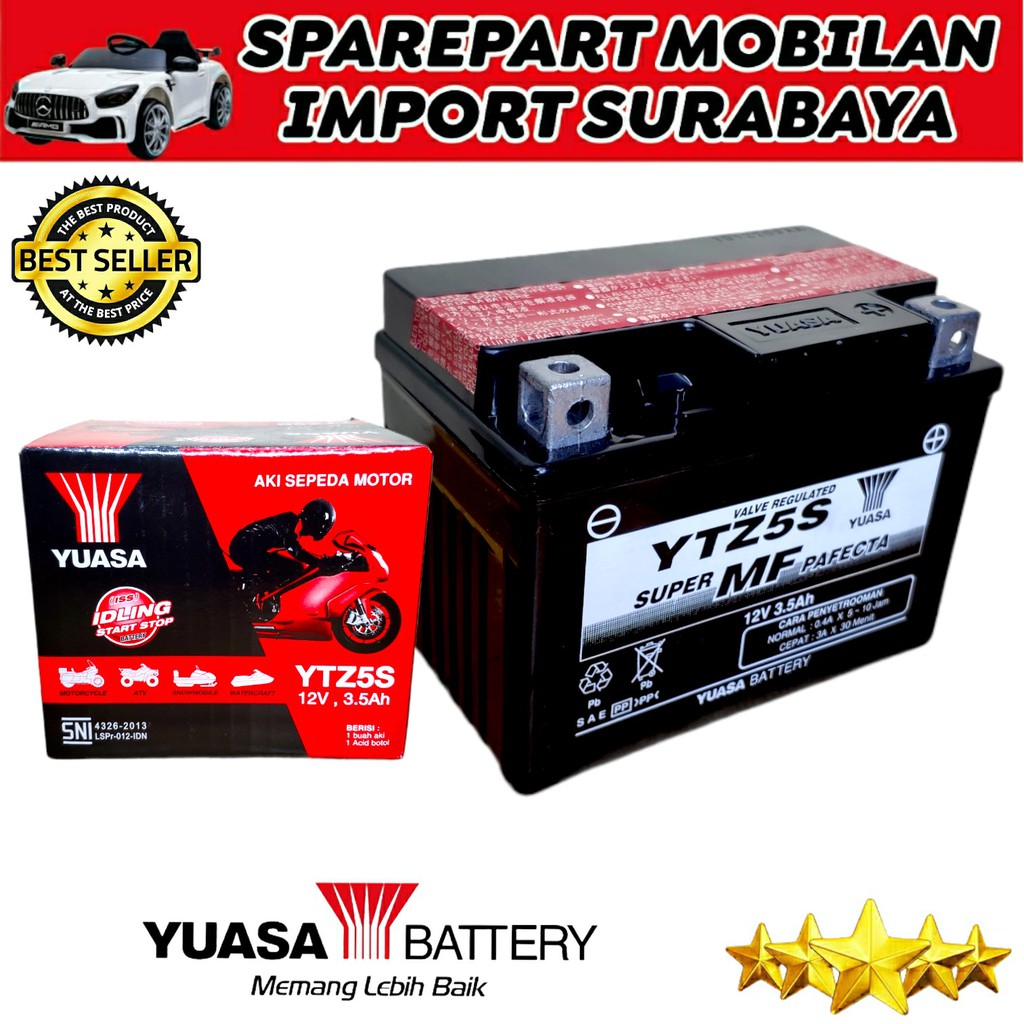 ASLI YUASA YTZ5S ORIGINAL AKI MOTOR BAWAAN PABRIK BEAT MIO VARIO ACCU HONDA YAMAHA SUZUKI MOTOBATT