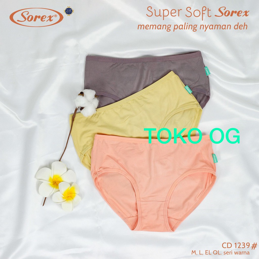 (3 PCS) CELANA DALAM WANITA SOREX 1257 MINI 1239 MIDI BESTSELLER SUPERSOFT TOKO OG TERMURAH