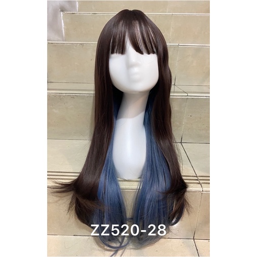 FULL WIG KOREAN wave blow highlight blue 70 cm zz520-3 zz520-28