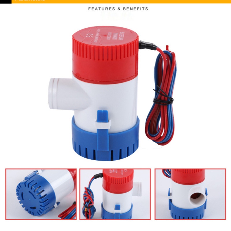 Bilge Pump Pompa Air Celup 12V 1100GPH Marine Lambung Kapal Pompa