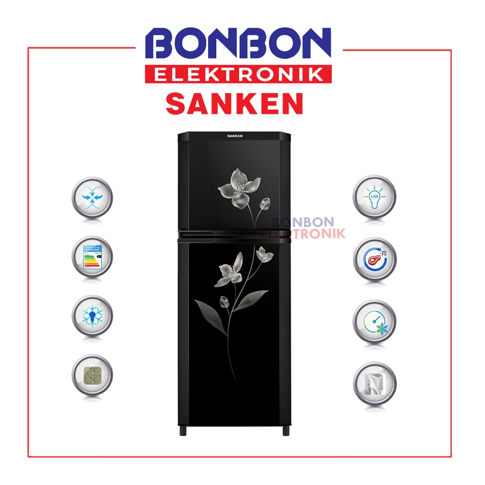 Sanken Kulkas 2 Pintu SK-V230F-BK / SKV230FBK 230L