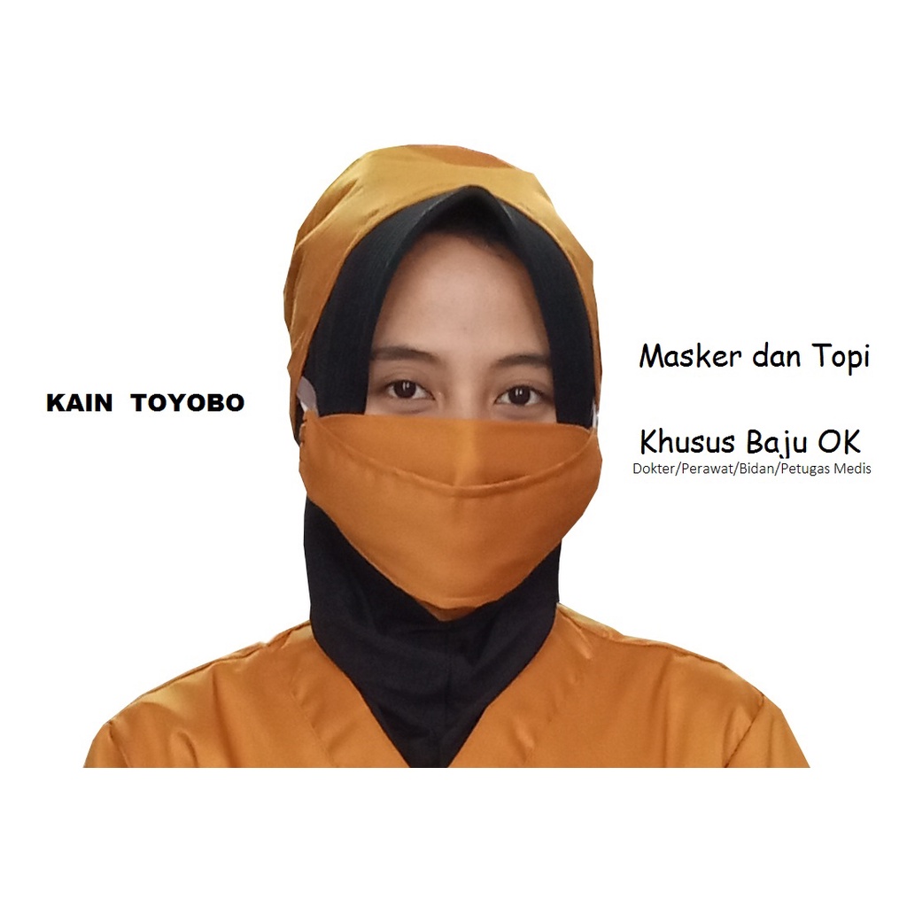 Topi dan Masker OK OKA Warna Random khusus Dokter perawat Bidan Petugas Medis.