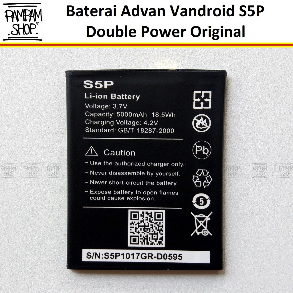 Baterai Advan Vandroid S5P Double Power Batre Batrai Advance Dual Battery