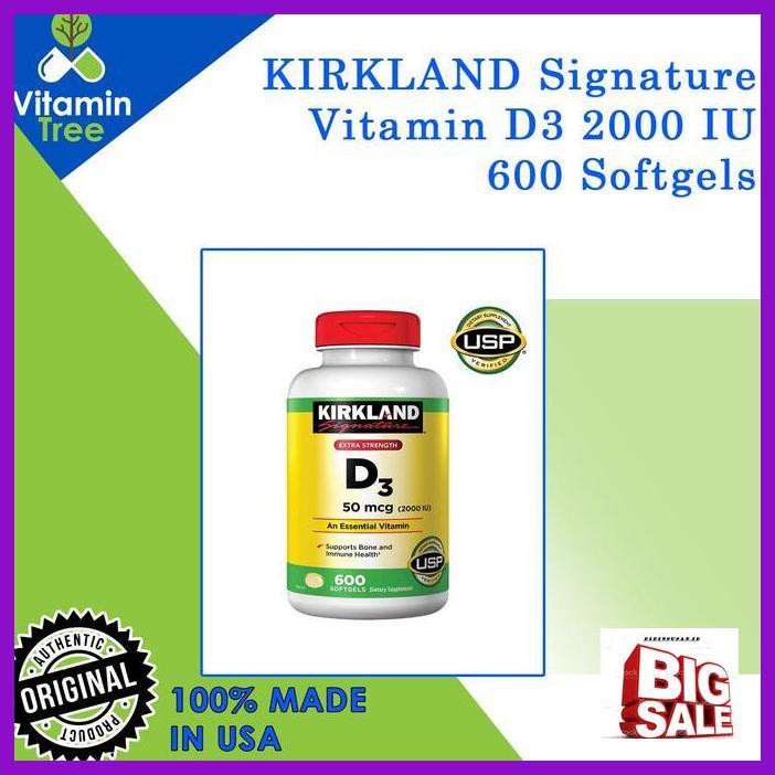 Jual Vitdd Kirkland Vitamin D3 Extra Strength 2000Iu 600 Softgels