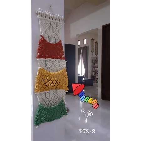 Macrame pocket tiga susun/home decor